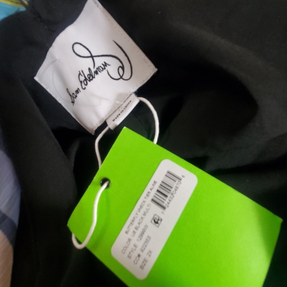 Sam Edelman Women's Size 2X Butterfly Print Tiered V-Neck Aline Dress New Tags. - Picture 4 of 5